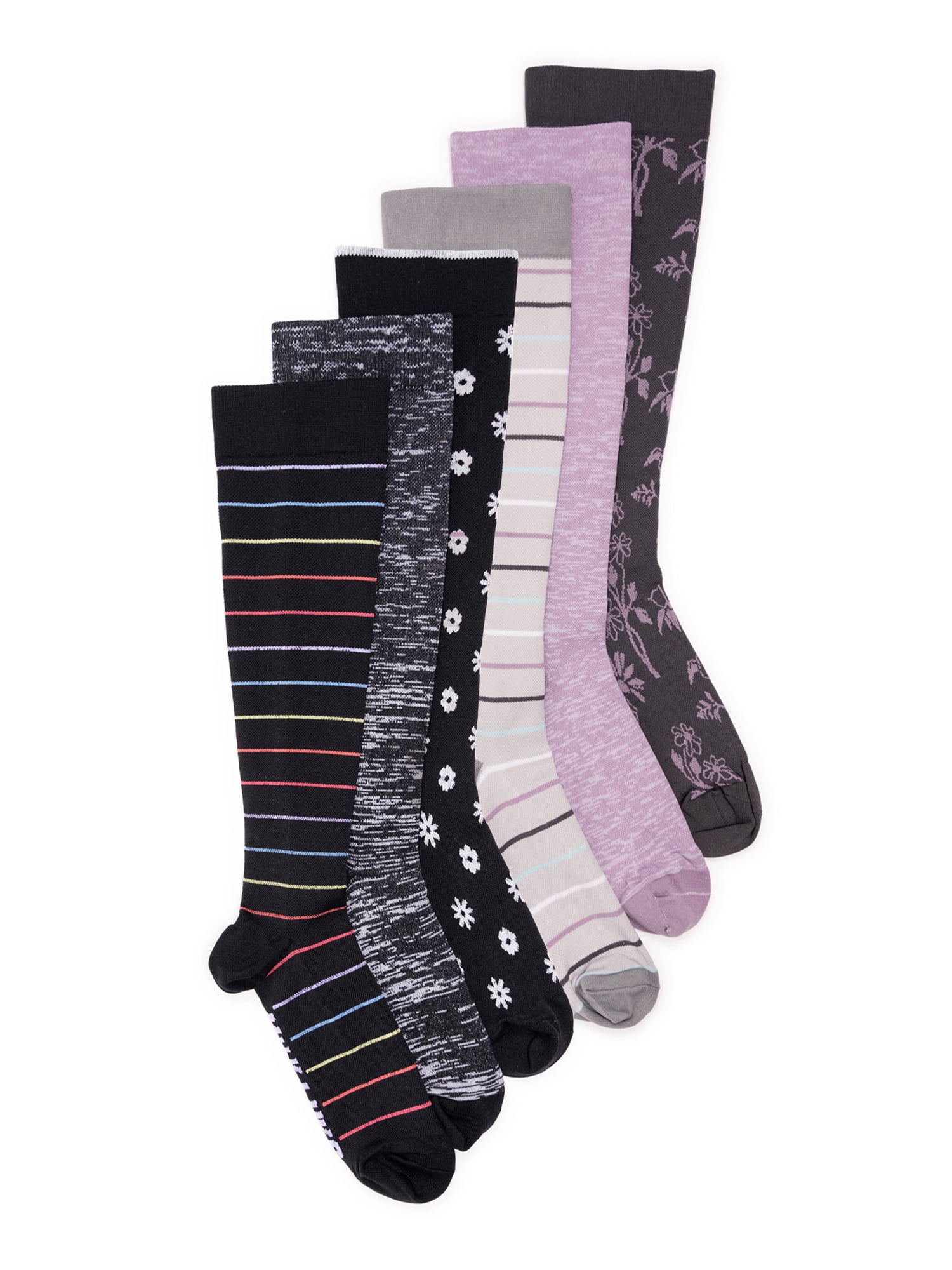 Chaussettes De Compression MUK LUKS 4 Pièces - 17-20 MmHg, Bordeaux, S/M (pointure 6.5-8)