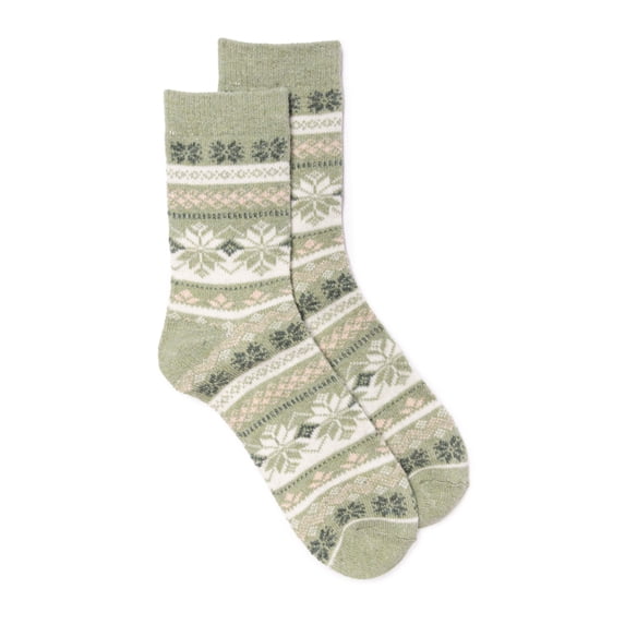 MUK LUKS Women's Wool Blend Crew Sock, 1-Pack, OSFM
