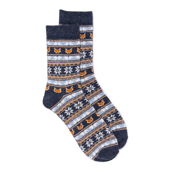 MUK LUKS Women's Wool Blend Crew Sock, 1-Pack, OSFM