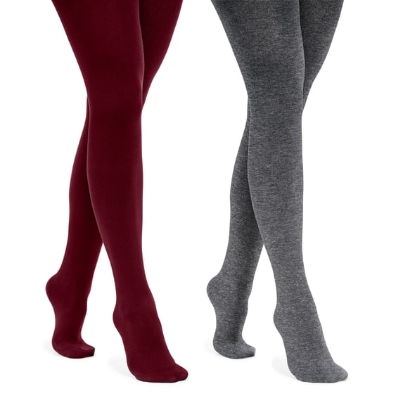 MUK LUKS Women's Fleece Lined Tights,Sizes S/M to 1X/2X, 2-Pack