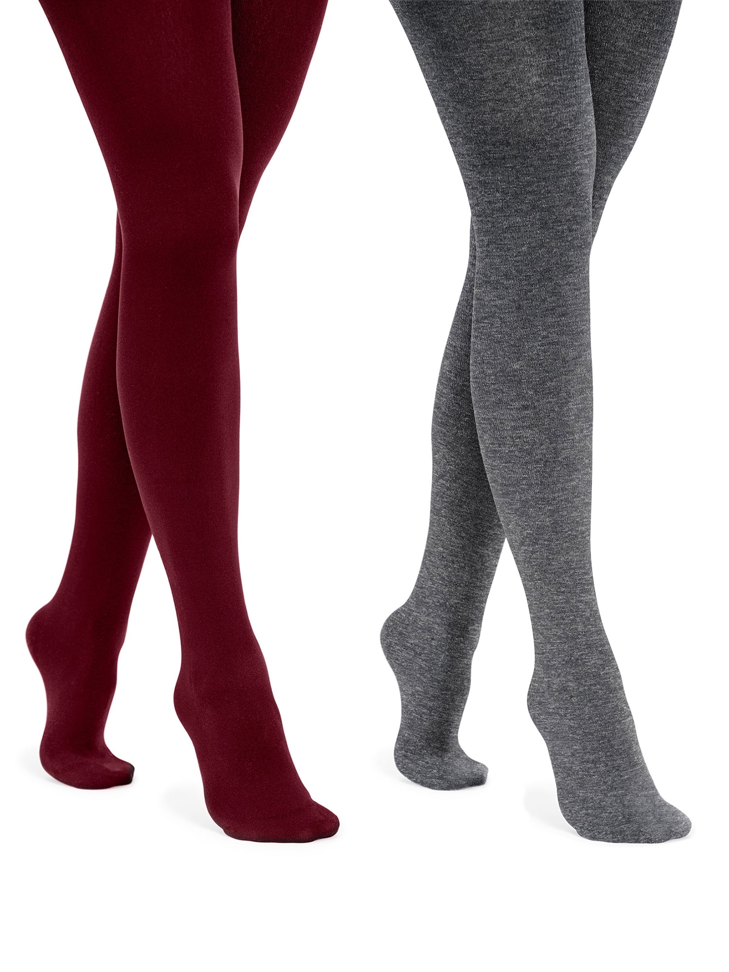 MUK LUKS Women's FleeceLined Tights, 2-Pack, Sizes up to 2X