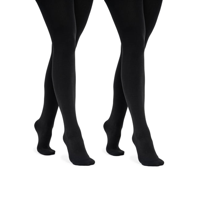 MUK LUKS Women's FleeceLined Tights, 2-Pack, Sizes up to 2X