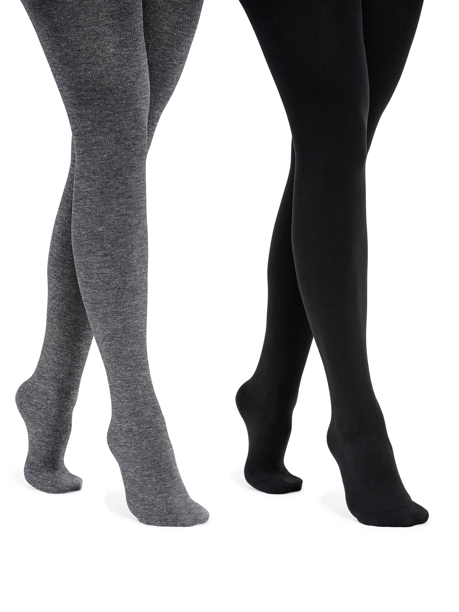 MUK LUKS Women's FleeceLined Tights, 2-Pack, Sizes up to 2X