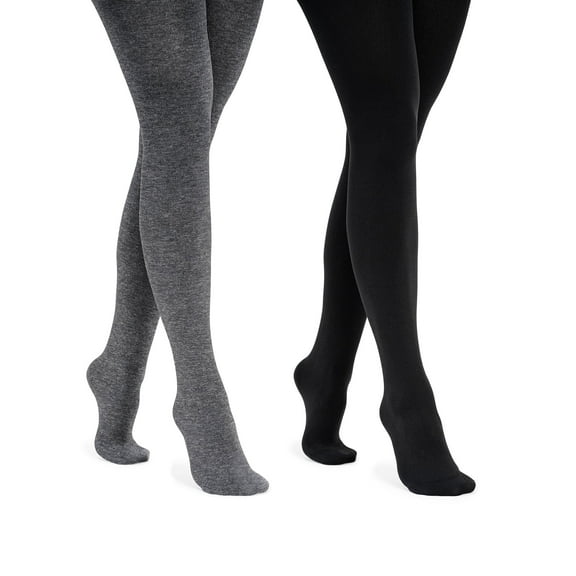 MUK LUKS Womens 2 Pair Pack Fleece Lined Tights