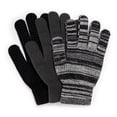 thumbnail image 1 of MUK LUKS Womens  3 Pair Pack of Gloves, Ebony/Ivory, OS, 1 of 2