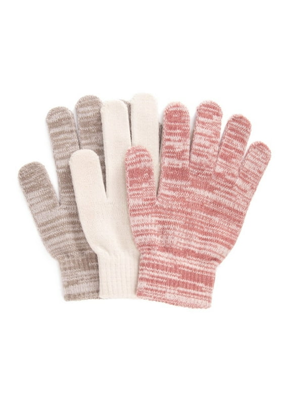 MUK LUKS Womens  3 Pair Pack of Gloves, Tauple/Ivy/Rose, OS