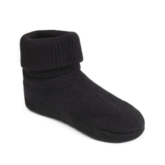 MUK LUKS Womens Cuff Slipper Sock, Black
