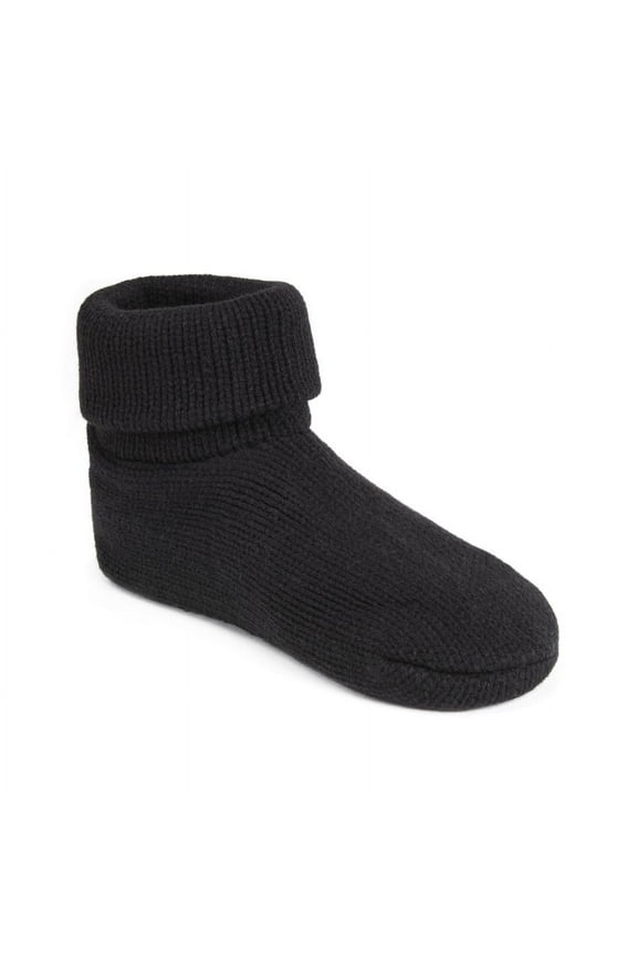 Womens Cuff Slipper Sock, Black