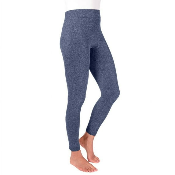 MUK LUKS Womens Fleece Lined Marl Leggings, Navy, X Large