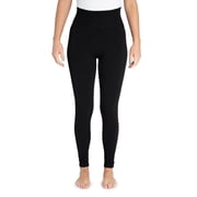 MUK LUKS Womens Terry Lined Leggings, Black Terry, Medium/Large