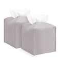 thumbnail image 1 of MUKA 2 Pack 5-Inch Square PU Leather Tissue Box Holder Tissue Box Organizer Facial Tissue Dispenser for Home and Office-Grey, 1 of 1