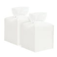 thumbnail image 1 of MUKA 2 Pack 5-Inch Square PU Leather Tissue Box Holder Tissue Box Organizer Facial Tissue Dispenser for Home and Office-White, 1 of 1