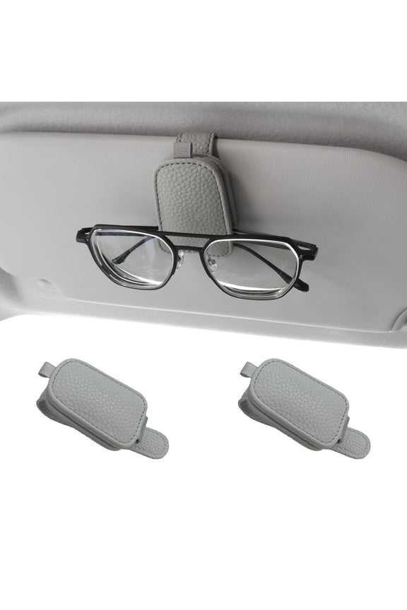 2 Pack Sunglasses Holder for Car Sun Visor Eyeglasses Holder and Ticket Card Clip for Car Visor Accessories, Magnetic-Grey