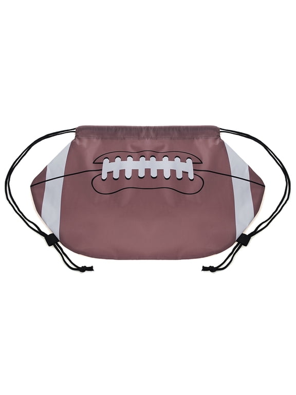 American Football Rugby Drawstring Favors Bag Backpack Sports Sack Pack for Gym Travel School, 12"H x 20 1/2"W