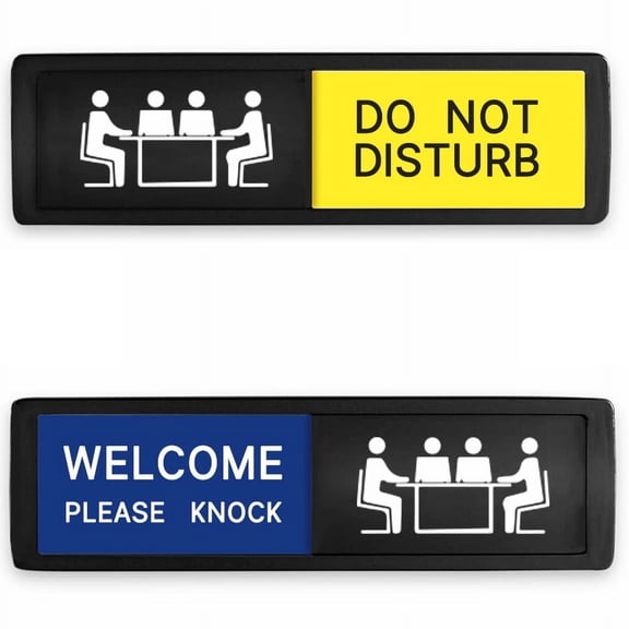 MUKA Sliding Door Indicator Sign Do Not Disturb Sign Please Knock Door Sign For Office, Privacy Sign, 7" x 2"