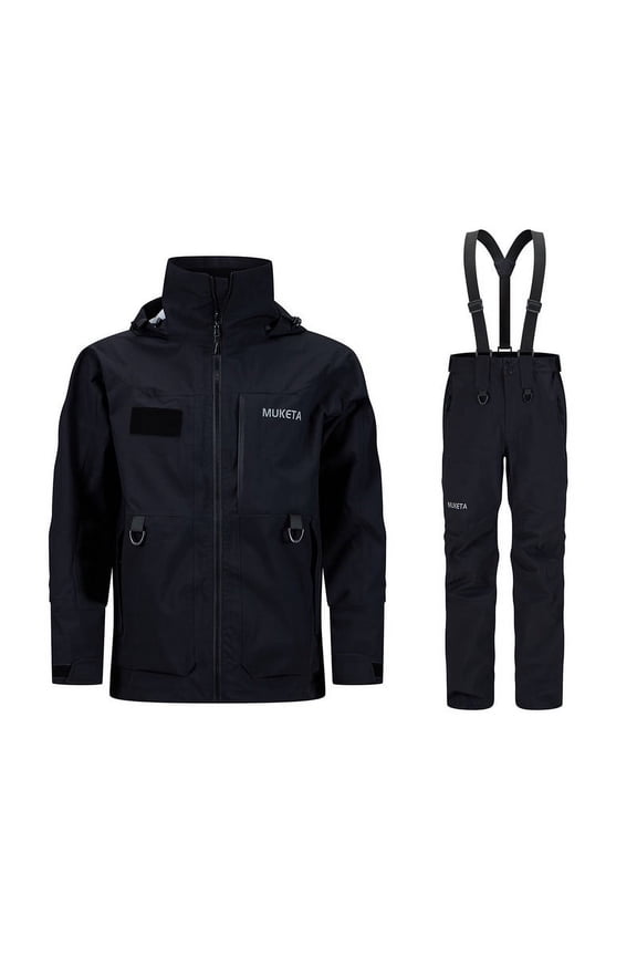 Fishing Rain Suit Breathable and Waterproof Wading Jacket & Bib Pants Set Pro All Weather Gear Coveralls