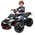 thumbnail image 1 of 12V Kids Ride On ATV Car, MUKIDY 2 Wheeler Motorcycle Electric Vehicle ATV with LED, Music,Ride on Car Toy for Boys and Girls -White, 1 of 10