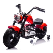 MUKIDY 24V Electric Motorcycle for Kids, 250W Ride on Motorcycle with Twist Grip Throttle, Key Start, Music, Speed up to 12.4 mph, Age 8+, Red