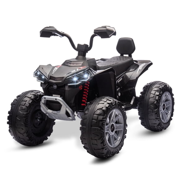 MUKIDY 24V Kids ATV 4-Wheeler, 24 Volt Ride on Toy for 3-8 Kid w/ 2x200W Motor, 5Mph Max Speed - Black
