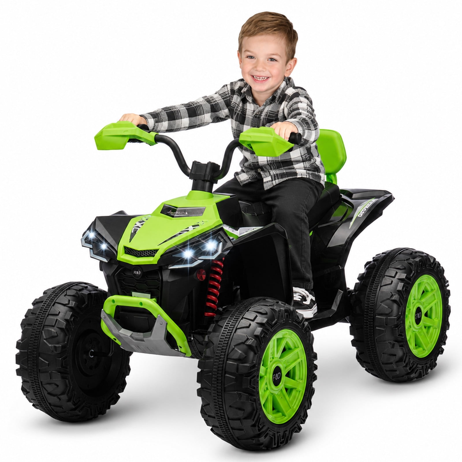 MUKIDY 24V Kids ATV 4-Wheeler, 24 Volt Ride on Toy for 3-8 Kid w/ 2x200W Motor, 5Mph Max Speed - Green