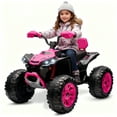 thumbnail image 1 of MUKIDY 24V Kids ATV 4-Wheeler, 24 Volt Ride on Toy for 3-8 Kid w/ 2x200W Motor, 5Mph Max Speed - Pink, 1 of 11