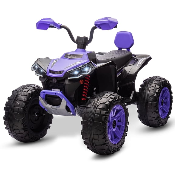 MUKIDY 24V Kids ATV 4-Wheeler, 24 Volt Ride on Toy for 3-8 Kid w/ 2x200W Motor, 5Mph Max Speed - Purple
