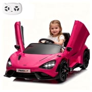 سيارة MUKIDY الكهربائية للأطفال، مرخصة McLaren765LT 12V 7Ah للأطفال الصغار من سن 3 إلى 6 سنوات مع جهاز تحكم عن بعد، وأضواء LED، وبلوتوث - وردي