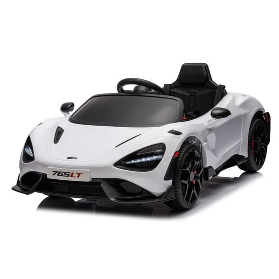 MUKIDY Electric Ride on Car for Kids, Licensed McLaren765LT 12V Ride on Toy, with Remote, LED Lights, MP3 Player, 3 Speeds,White