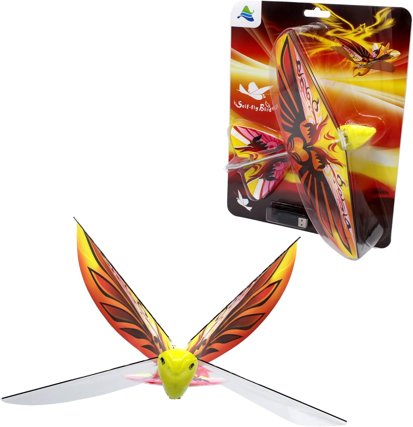 MUKIKIM Self Flying eBird Orange Phoenix Electronic Flying Bird Drone