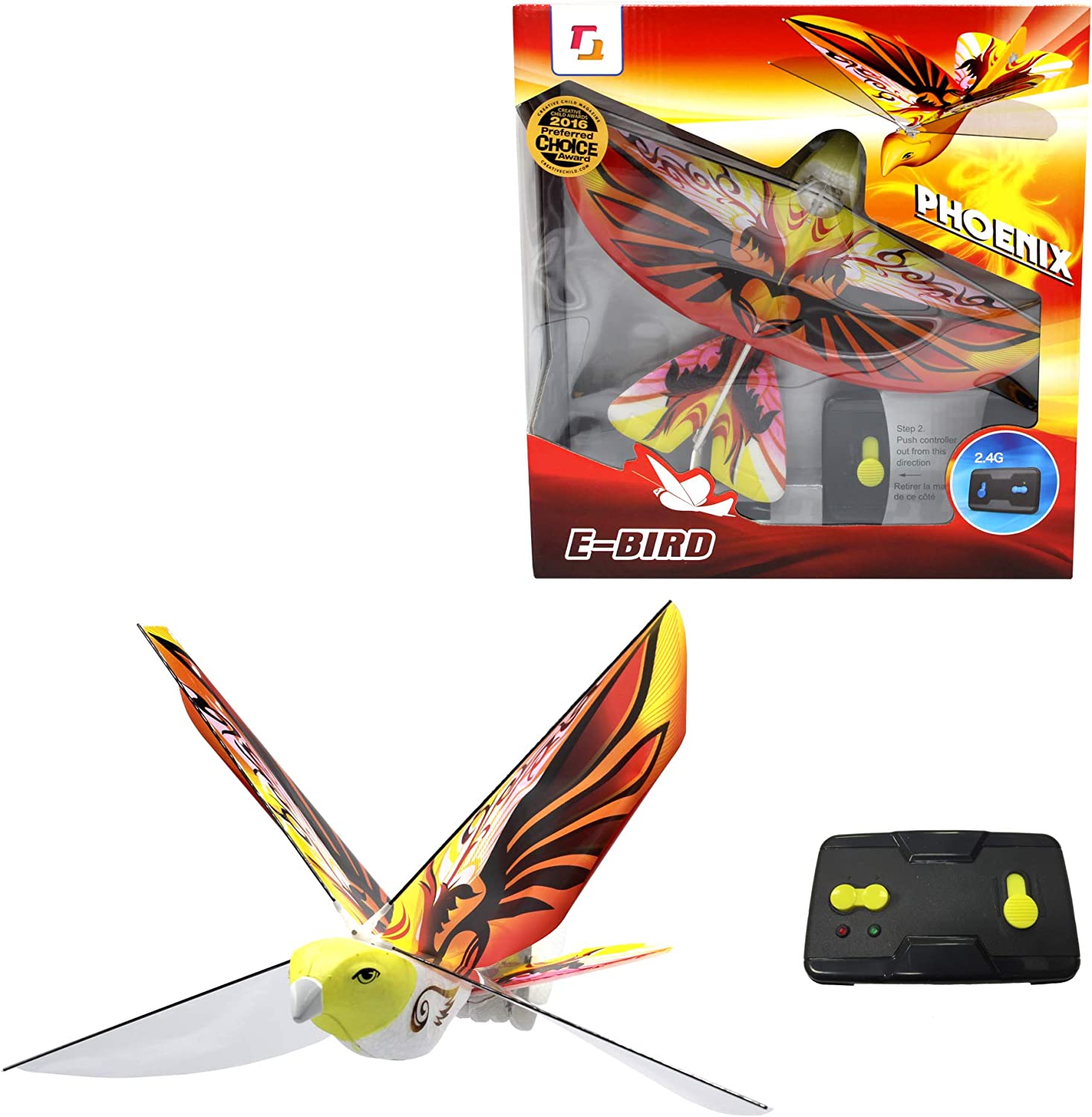 MUKIKIM eBird Orange Phoenix Flying RC Bird Drone Toy for Kids