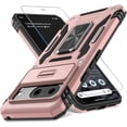 thumbnail image 1 of MUKO Case for Google Pixel 10 Pro XL with Slide Camera Cover+Screen Protector(1 Pack), Rotated Ring Kickstand Military Grade Shockproof Protective Cover-Rose Gold, 1 of 10