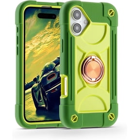 MUKO Compatible with iPhone 17 Case 6.3 Inch with Built-in Kickstand, Military Grade Drop Protection Full Body Rugged Heavy Duty Protective Cover Avocado