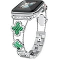 thumbnail image 1 of MUKO Diamond Metal Bands Add Sparkle to Your Watch For Apple Watch Series 10/9/8/7/6/5/4/3/2/1SE/Ultra Clover Simple and Stylish Compatible with 38mm 40mm 41mm 42mm 44mm 45mm 46mm 49mm Women's Wear, 1 of 10