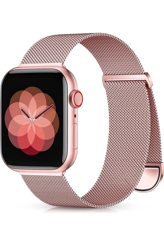 Metal Band Compatible with Apple Watch Band 40mm 38mm 41mm 45mm 44mm 42mm 46mm for Women Men, Stainless Steel Milanese Mesh Loop Magnetic Wristbands for iWatch Series 11 10 9 8 7 6 5 4 3 2 1 SE