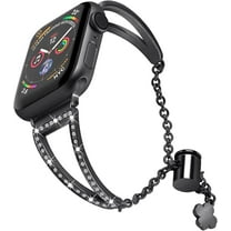 MUKO Metal Bracelet Band Compatible for Apple Watch Band Gold Series 10 9 8 7 6 5 4 3 2 1 SE 42mm 41mm 40mm 38mm,Fancy Bangle Adjustable Strap Jewelry Link iWatch Metal Band iWatch Bands for Women