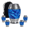 thumbnail image 1 of MUKTIVE Abstract Cremation Urns for Human Ashes Adult Men - Blue Memorial Urn for Ashes for Women - Large Funeral Urns for Adult Male - Burial Combo Urn for Loss of Parents (1 Large, 4 Keepsake), 1 of 7