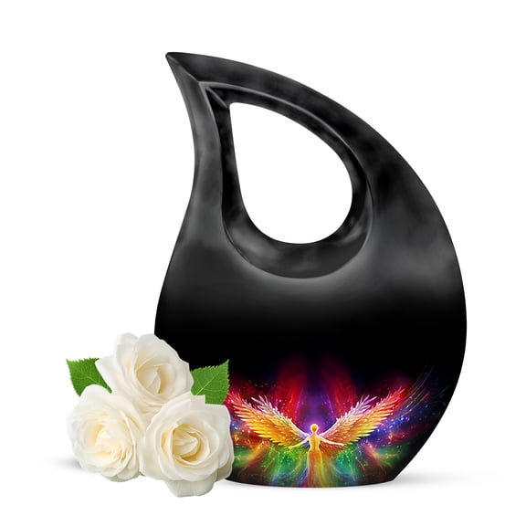 MUKTIVE Angel Urns for Human Ashes Adult Female & Male - Large Cremation Urn for Human Ashes Adult Women - Funeral Memorial - 10 Inch