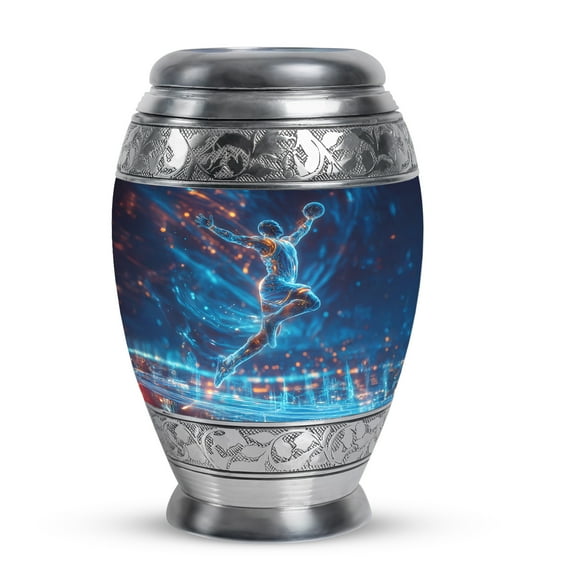 MUKTIVE Basketball Funeral Adult Urns for Ashes Men, Blue Keepsake Urn for Ashes Adult Female 3 Inch, Ash Urns for Humans, Portable Urn for Burial & Cremation of Couples