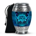 thumbnail image 1 of MUKTIVE Basketball Large Urn For Ashes for Women Funeral, Memorial Aqua Blue Urns for Human Ashes, Memorial Ash Holder for Funeral, Decorative Cremation Urns for Male Remains, 10 Inch, 1 of 7