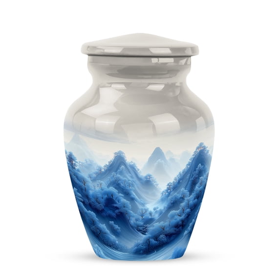 MUKTIVE Blue Urns for Human Ashes Adult - Cremation Urns for Ashes Adult Female Mother - 3 Inch Urn for Burial - Keepsake Decorative Urn for Dad