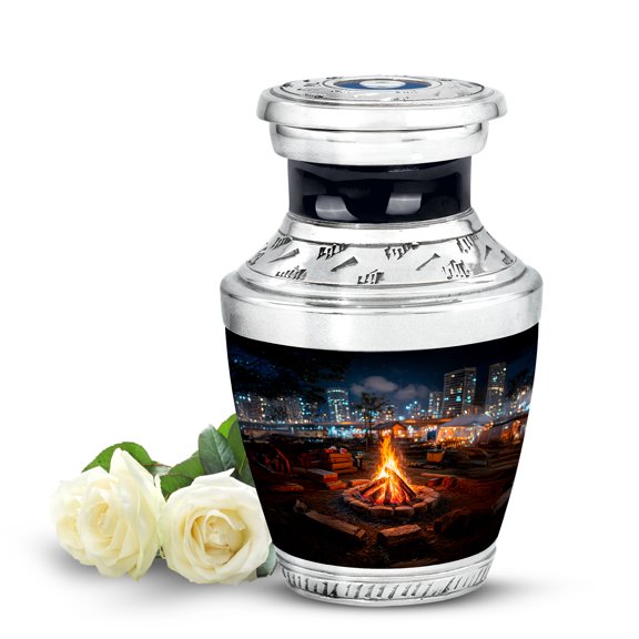 MUKTIVE Campfire Cremation Urn for Mother Ashes - Urn for Ashes Adult Male Small - Funeral Ash Urns Mini - 3 Inch Keepsake Urns for Adult Dad