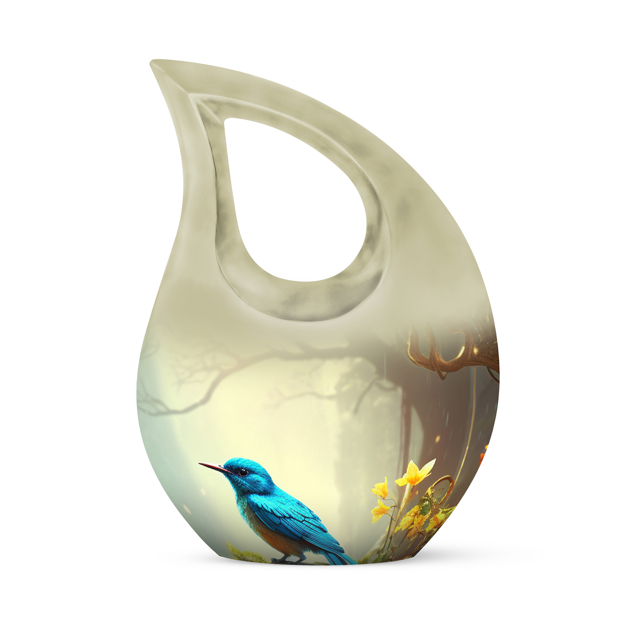 MUKTIVE Cardinal Bird Memorial urns for Human Ashes Adult Female - Large Cremation urn for Human Ashes Adult Man - Funeral Ashes 10 inch
