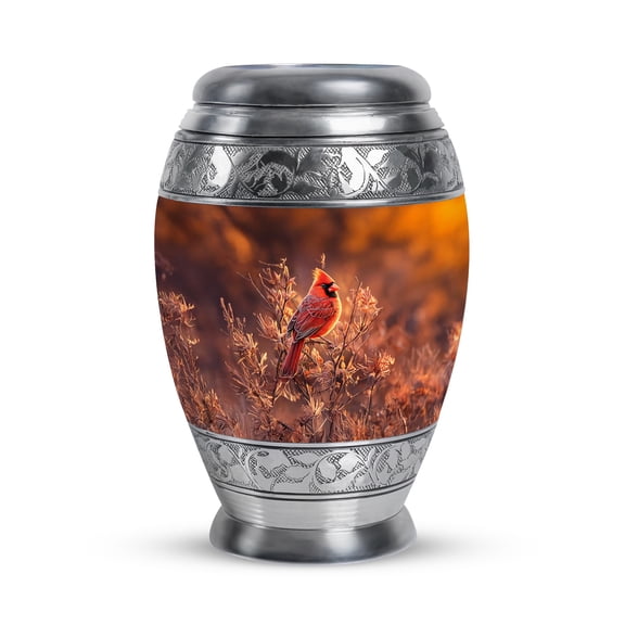 MUKTIVE Cardinal Bird Monar Urn for Human Ashes Adult Male & Female - Keepsake Brown Cremation Urns for Adult Ashes Women & Men - Tiny Funeral Memorial Gift Urn