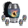 thumbnail image 1 of MUKTIVE Cowboys Cremation Urns for Human Ashes for Male Combo - Blue Funeral Urn for Human Ashes for Men Small - Home Decor Ash Holder - Remembrance Gift for Loss of Family (1 Large, 4 Keepsake), 1 of 7