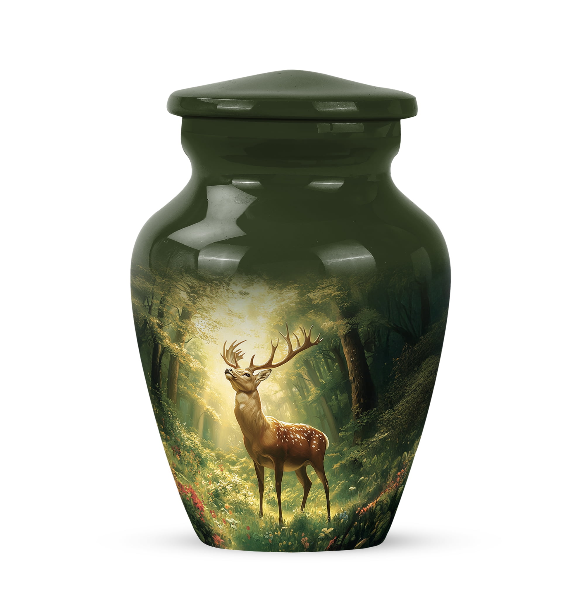 MUKTIVE Deer Burial Urns for Human Ashes Adult Man & Women - Small Keepsake Urns for Human for Husband & Wife - Cremation Urn for Adult Male - Remembrance for Mom & Dad - 3 Inch