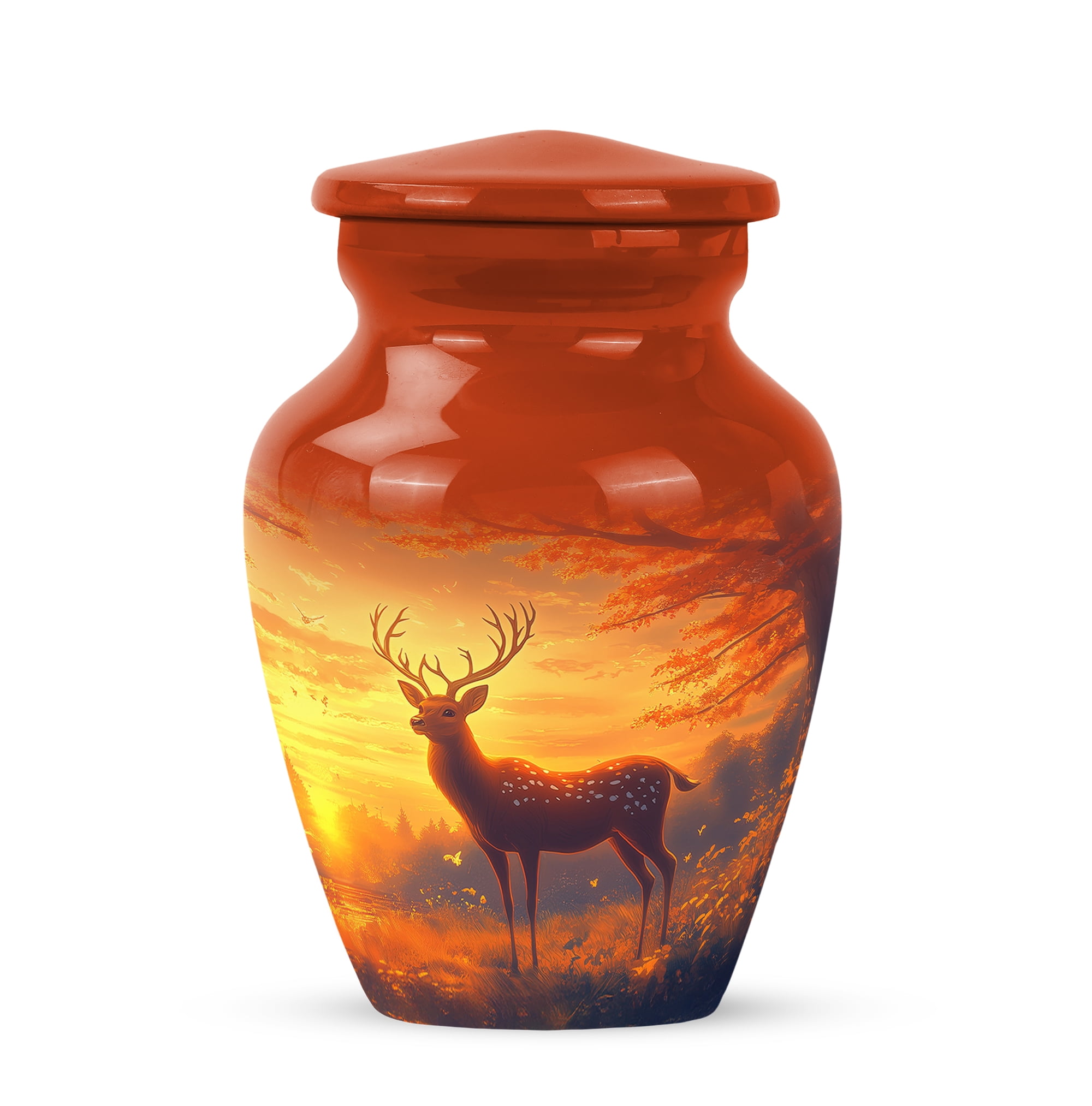 MUKTIVE Deer Memorial Tiny Urns for Adult Male - Small Cremation Urn for Ashes for Women - Decorative Keepsake Urn for Mom - Burial Urns for Human Ashes - 3 Inch