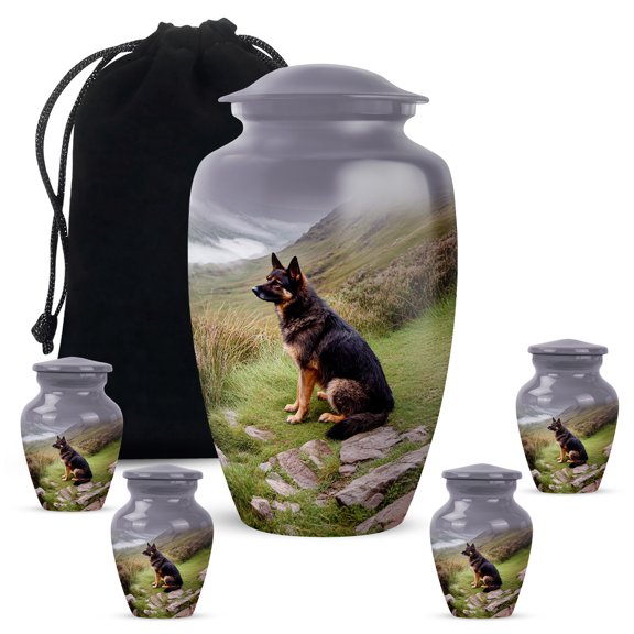 MUKTIVE Dog Cremation Urn for Adult Human Ashes Mom & Dad, Burial Large Urns for Men, Black Memorial Urn for Human Ashes, Decorative Urns for Adult Female (10 Inch)