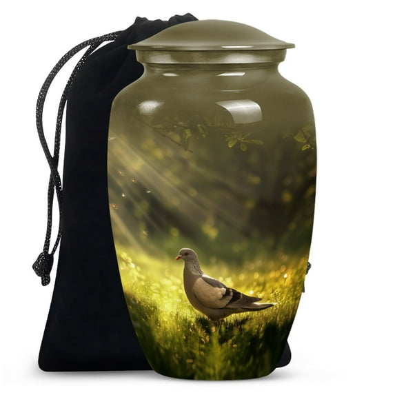 MUKTIVE Dove Bird Urns For Human Ashes, Urn For Ashes Adult Male|Female, Cremation Urn Human Ashes, Urns For Cremation Ashes Mother|Father - Memorial Urn With (Velvet Urn Bag)