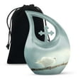thumbnail image 1 of MUKTIVE Dove Funeral and Cremation Urns for Ashes, Large and Decorative Urn for Human Ash, Burial Urns for Ash, Unique and Decorative Urn, Burial Gifts for Adults Ash, White and Grey, 10 Inch, 1 of 7