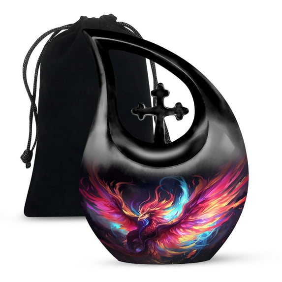 MUKTIVE Dragon Memorial Cremation Urn for Ashes for Male & Female - Black Funeral Urns for Human Ashes Adult Grandmother & Grandfather - Large Urn for Adult Human 10 Inch